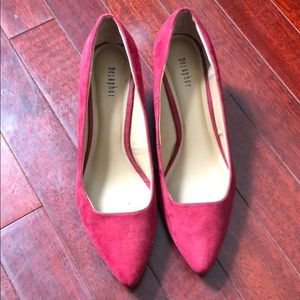 Suede red heels